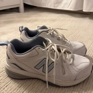 New Balance Classic White and Gray Athletic Shoes